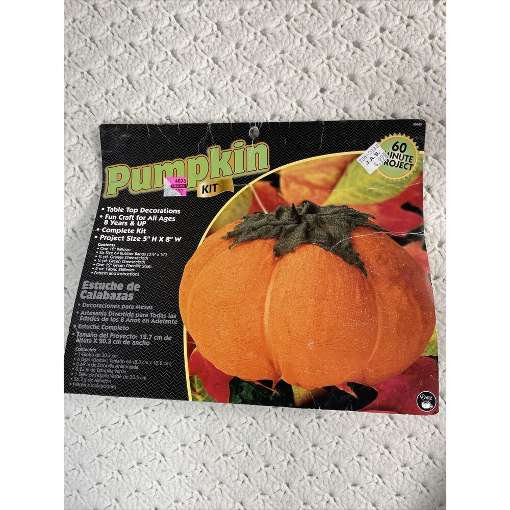 Dritz Pumpkin Table Top Halloween Decoration Cheesecloth 5”x8” Crafting Kit ￼NOS